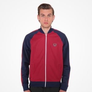 Fred Perry Bomber Track Jacket in Blood